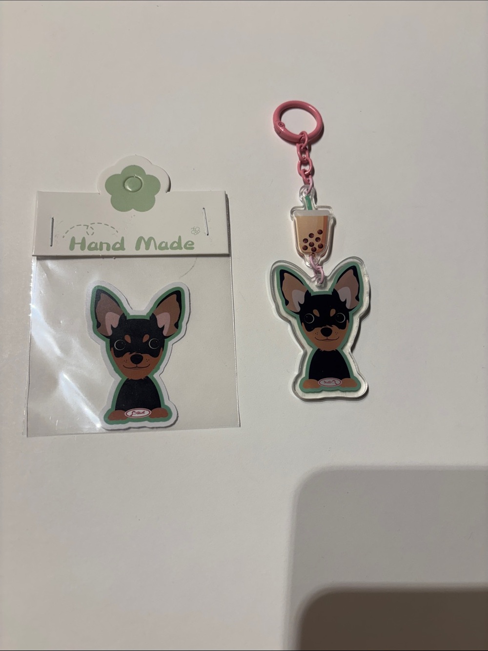 Chihuahua Acrylic Keychain & Sticker Set